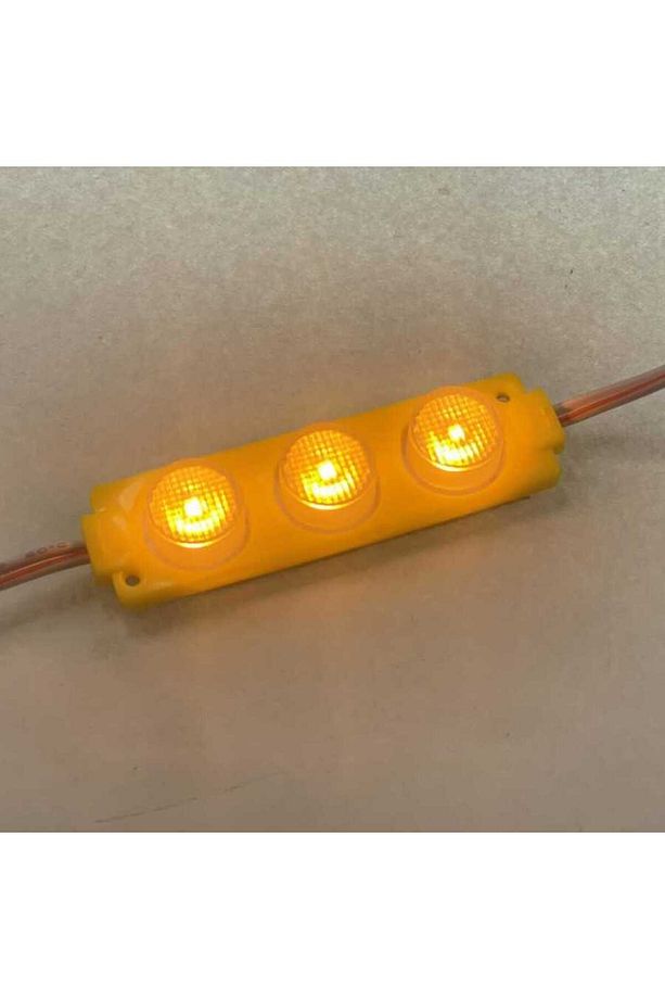 3W Mercekli Modül 3lü Led - Sarı 12V - 2