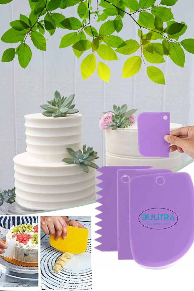 Set of 3 Dough Cutting and Scraping Apparatus Dough Pastry Pastry Cake Donut Shaper Cutter Scraper Set