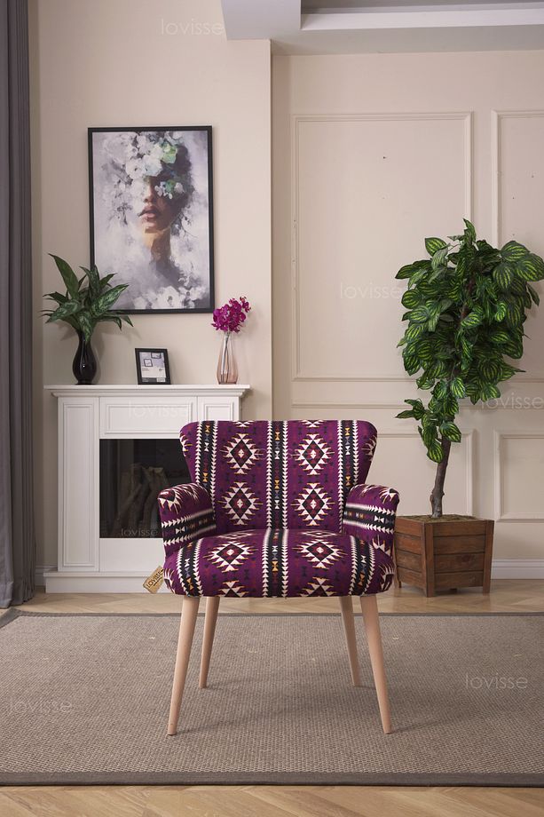 Patchwork Desen Berjer Tekli Koltuk. Ofis, Balkon, Cafe, Bekleme, Güzellik Merkezi, Çay Seti - 2