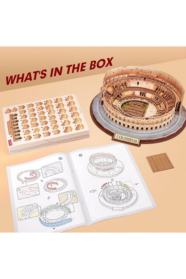3D Yapboz Bulmaca, Roma Colosseum - İtalya Yapı Model Seti - 7