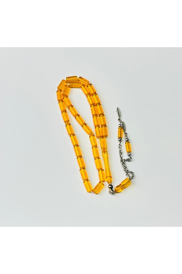 Orange Cut and Polished Amber Prayer Beads