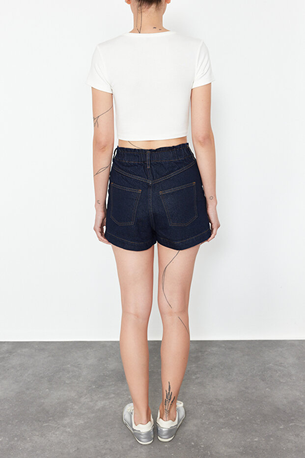 Lacivert Denim Şort & Bermuda TEDSS24SR00026 - 3