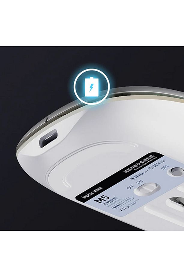 İNPHİC M5 Kablosuz Fare, Şarj Edilebilir Sessiz Kullanım 2.4G Işıklı USB Mouse GÜMÜŞ - 4