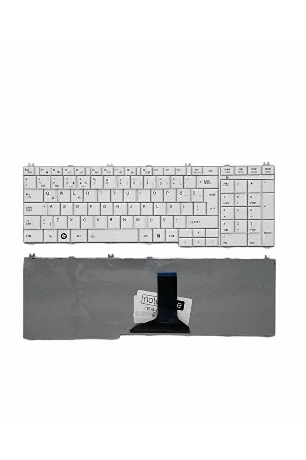 Toshiba ile Uyumlu 9Z.N4WSV.00T, 9Z.N4WSV.01A, 9Z.N4WSV.01D Notebook Klavye Beyaz TR - 1