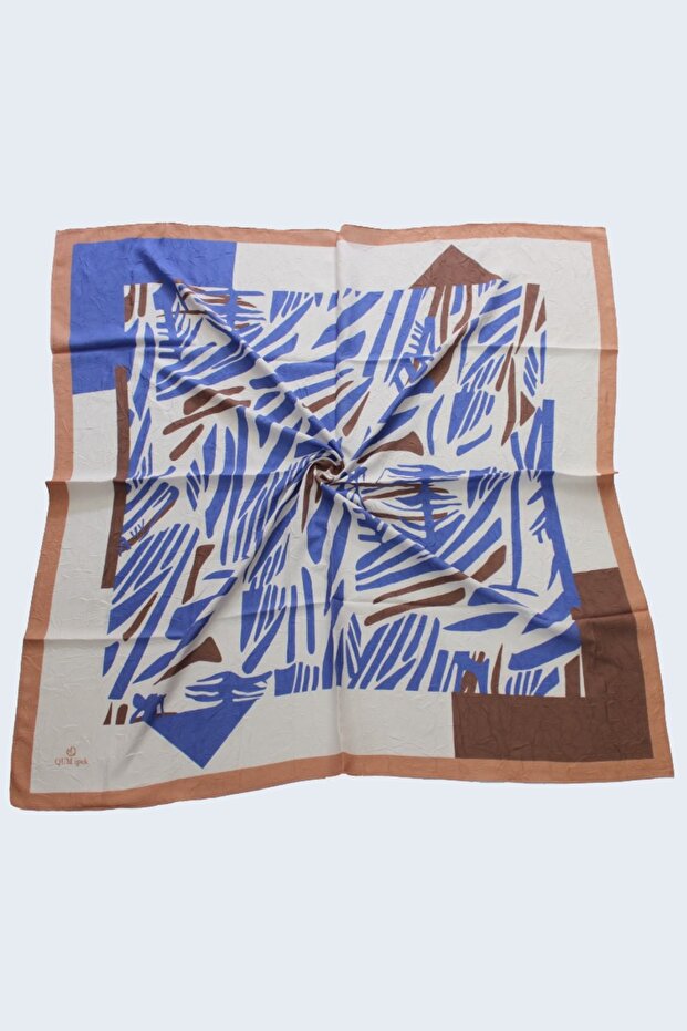 Striped Pattern Bamboo Kash Scarf Blue