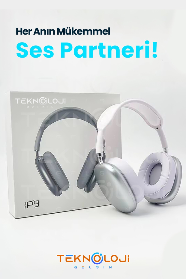 P9 Pro Bluetooth Kulaklık Kulak üstü Stereo Extra Bass Ses Kalitesi iOS ve Android Uyumlu  Aux/Sd/Fm - 4