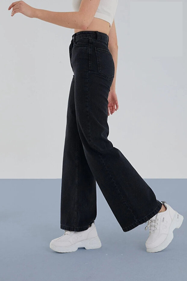Black Wide Leg Wide Leg Jeans Loose Trousers
