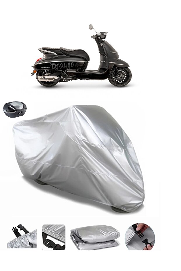 Peugeot Django 150 Rear Bag Compatible Waterproof Motorcycle Tarpaulin