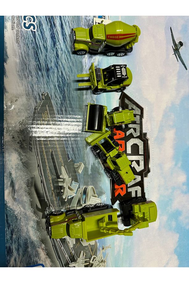 Oyuncak iş makinesi seti kepçe dözer kamyon forklift silindir 6 lı set - 4