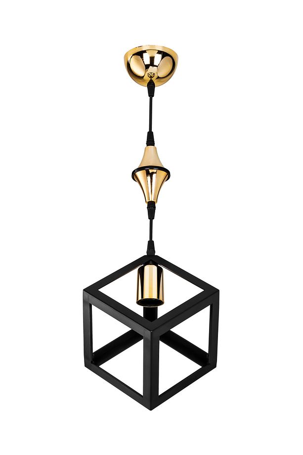 Küp Siyah Karo Gold Avize - 4