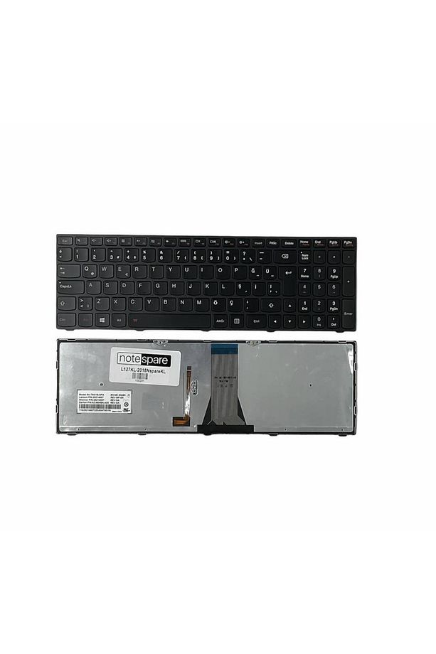 Lenovo ile Uyumlu 500-15ISK 80NT00M1TX, 500-15ISK 80NT00M2TX Işıklı Klavye Siyah TR - 1
