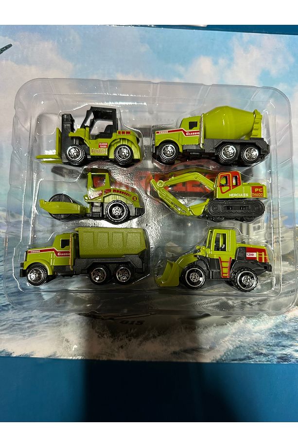 Oyuncak iş makinesi seti kepçe dözer kamyon forklift silindir 6 lı set - 2