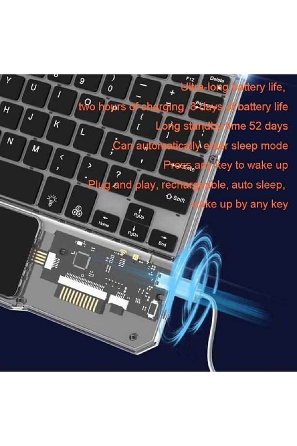 KB-333 RGB Işıklı Cep Telefonu-Tablet-Notebook-PC-IOS Uyumlu Bluetooth Klavye - 5