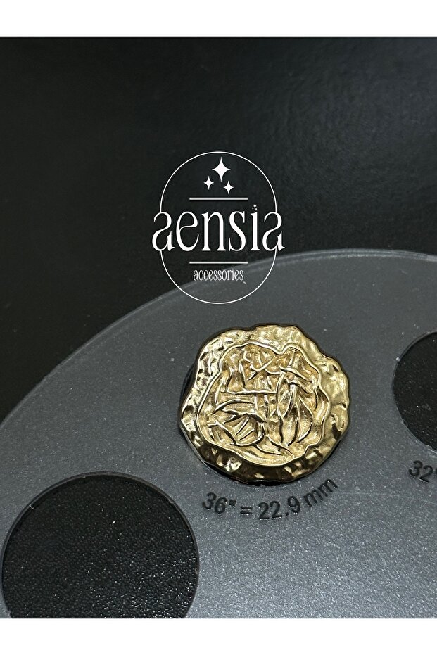 GolD metAl Button Set - WrinkleD PAttern, ThreAD Net EmbosseD, 12 PAck - 5