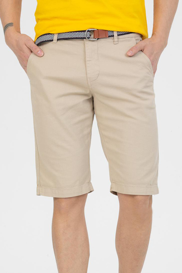 شورت كابري وبرمودا للرجال باللون البيج - 1