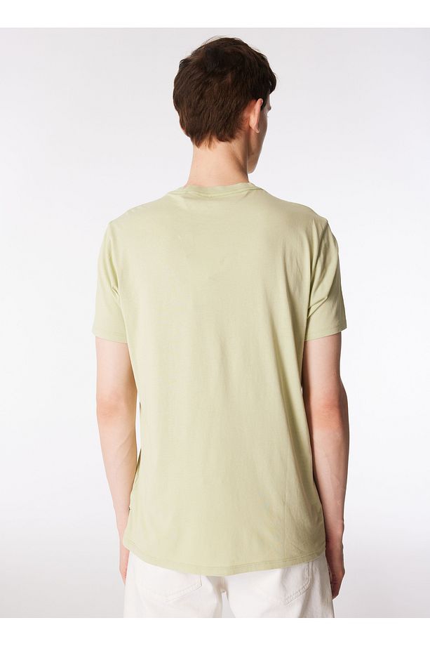 Bisiklet Yaka Baskılı Haki Erkek T-Shirt M4GI60K9RM1F8IO_SS BSC WORLD FAMOUS - 5
