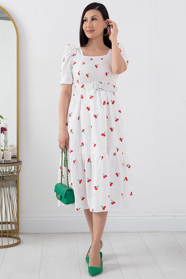 Göğüs Gipeli Poplin Elbise GRS3007 - 1