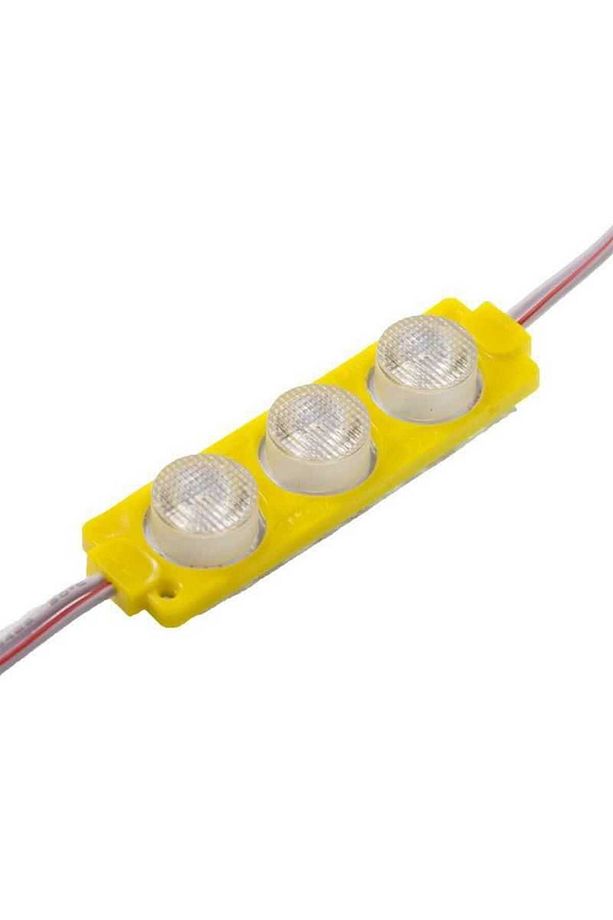 3W Mercekli Modül 3lü Led - Sarı 12V - 1