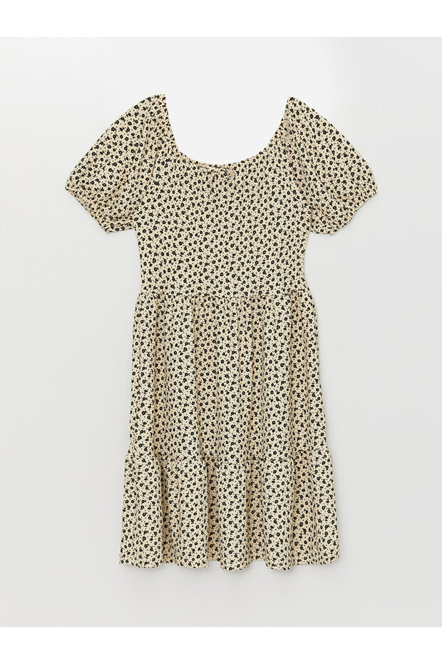 U-neck Floral Print Dress for Girl