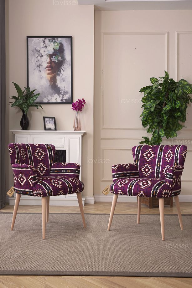 2li Berjer Set Tekli Koltuk Balkon, Ofis, Bekleme, Güzellik Merkezi, Cafe, Kafe, Verand,  Çay Seti - 3
