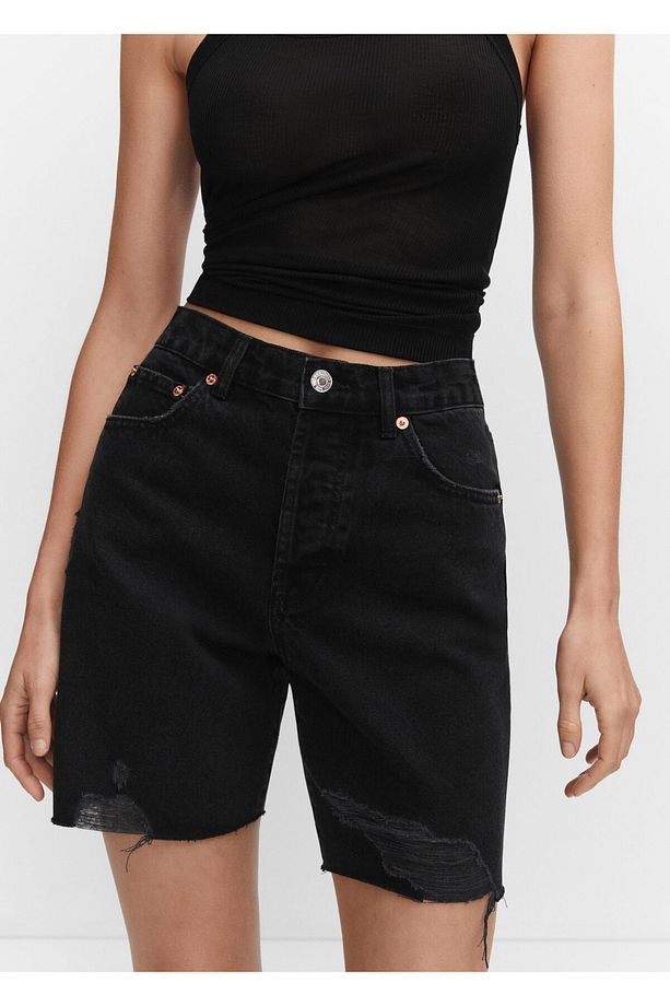 Siyah Denim Kadın Şort & Bermuda 57040167 - 9