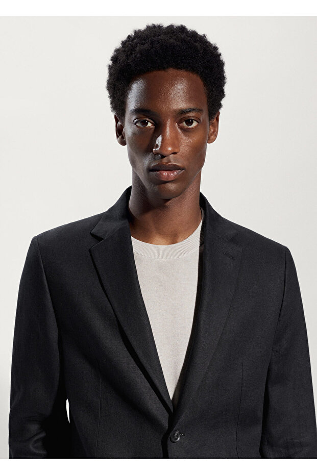 Schwarzer Herren-Blazer57030551 - 5