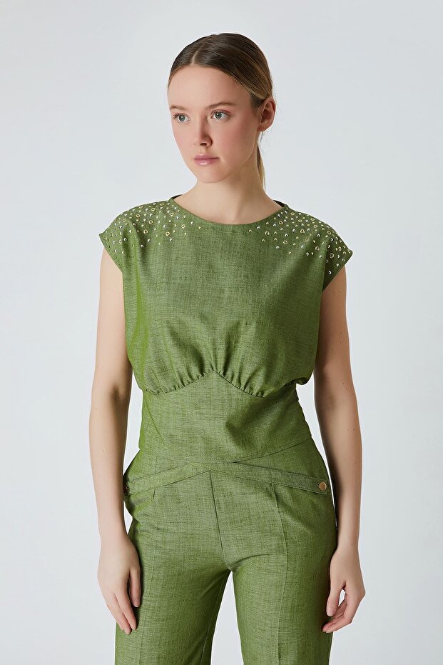 Trok detaylı bluz - 1