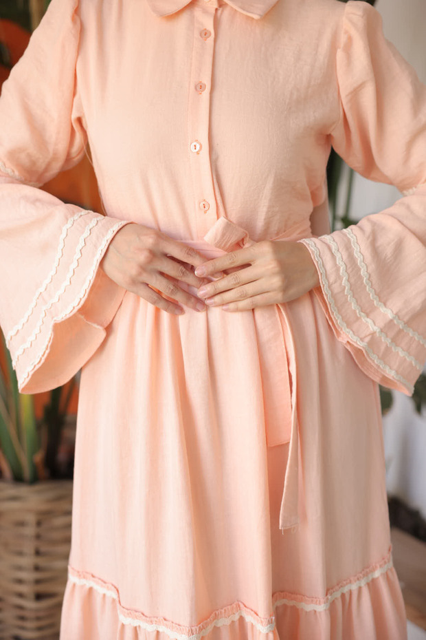 2035 Biyeli Elbise  Somon - 4