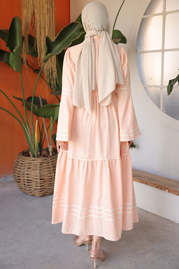 2035 Biyeli Elbise  Somon - 6