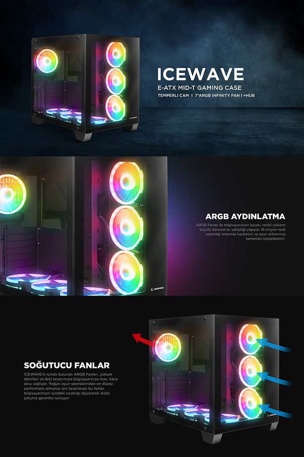Proxima X9 i5 10400F 32GB DDR4 512GB NVMe M.2 SSD RTX3050 8GB 24" 180Hz Oyuncu Masaüstü Bilgisayarı - 2