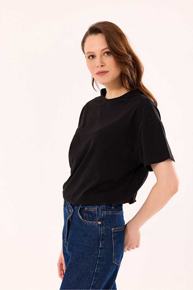 Černé dámské tričko Basic - 7