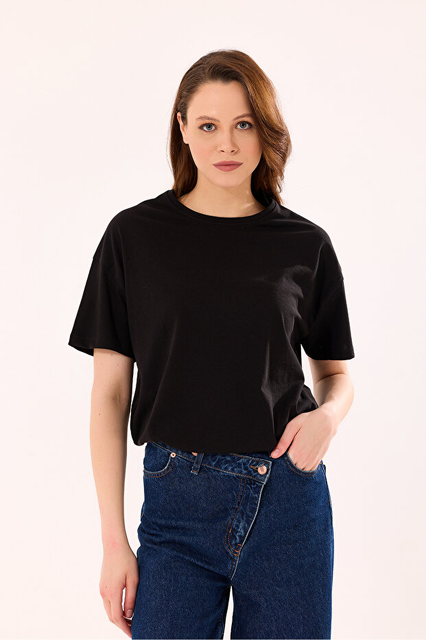Černé dámské tričko Basic - 1