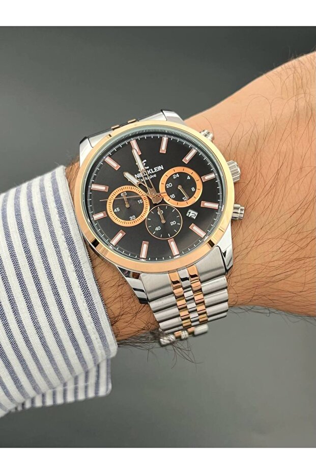 Exclusive Silver Rose Men's Wristwatch 3 Atm Waterproof Functions Active
