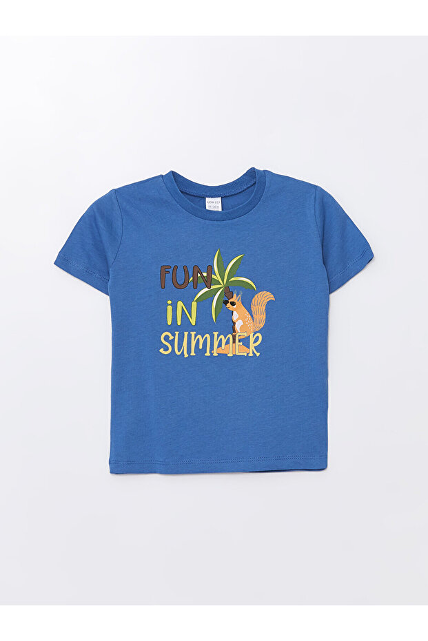 Printed Short Sleeve Crew Neck T-Shirt for Baby Boy