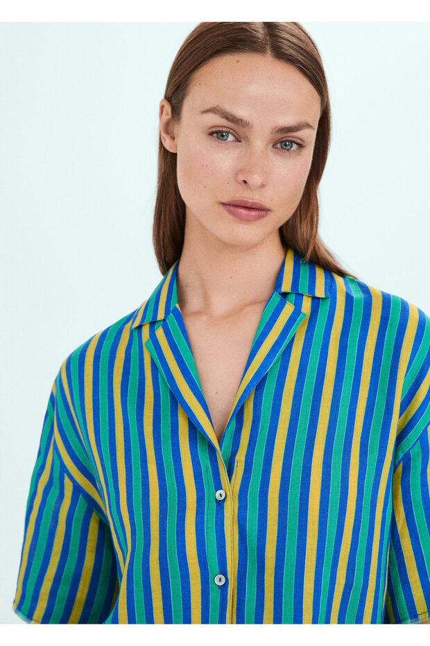 Blaues Damenhemd57040383 - 5