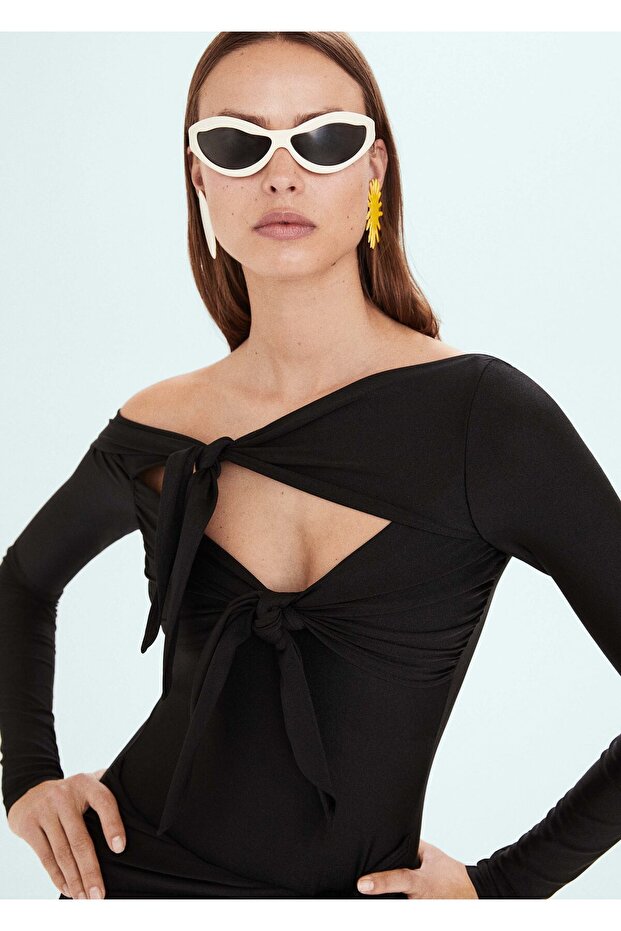 Siyah Kadın Elbise 57000426 - 5