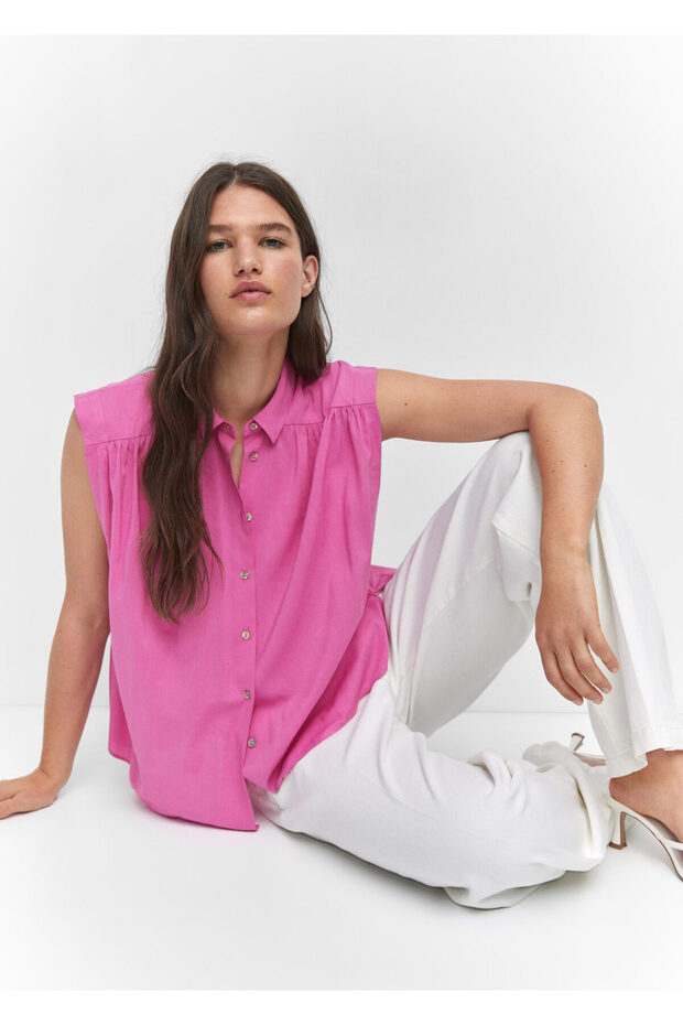 Pembe Kadın Gömlek 57042892 - 6