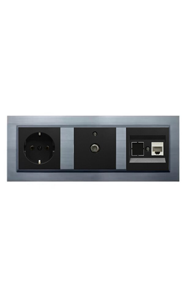 مجموعة Ovivo Quantum Silver المكونة من 3 مقابس أرضية وموصل F ومقبس هاتف Numeris Cat3