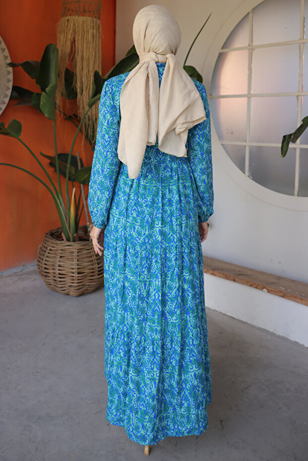 Modré šaty se vzorem 12013 - 5