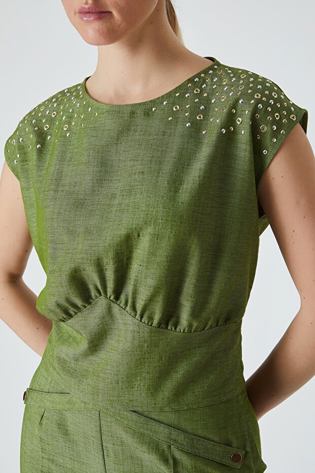 Trok detaylı bluz - 4