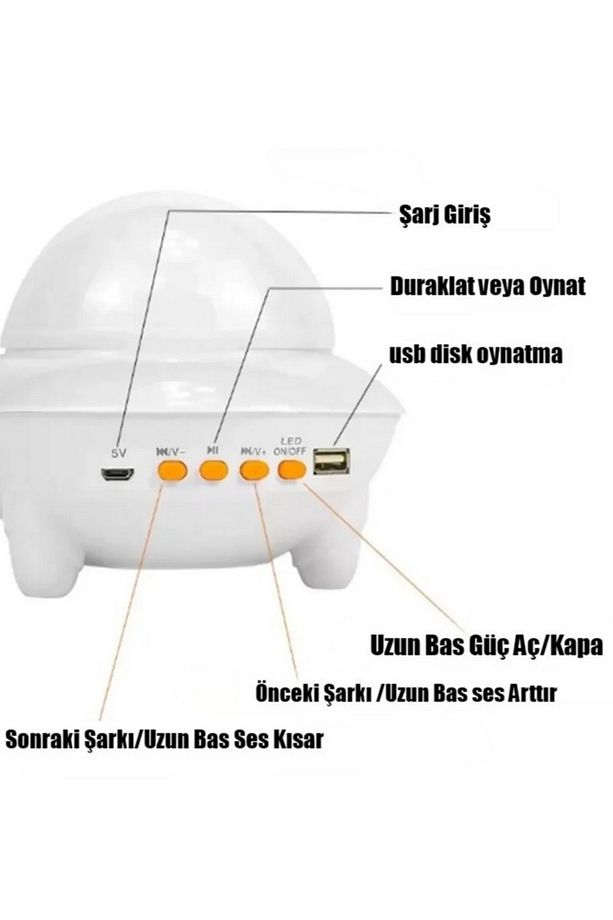 YILDIZ IŞIKLI TAVAN AYDINLATMA BLUETOOTH HOPARLÖR STARRY PROJEKTÖR MP3 MÜZİK ÇALAR DİSKO TOPU - 8