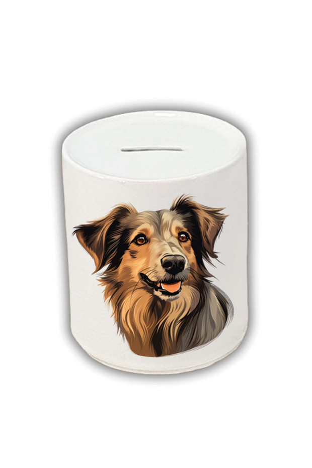 Dog Themed Piggy Bank - Ceramic Coin Saving Piggy Bank