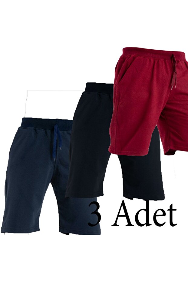 شورت رجالي أساسي - 3 قطع قطن وجيب - 1