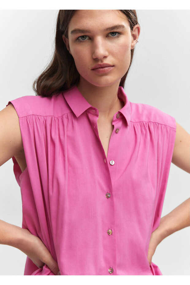 Pembe Kadın Gömlek 57042892 - 5