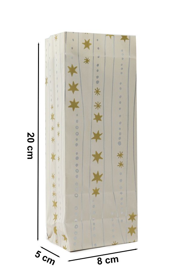 Yılbaşı Temalı Kese Kağıdı 8x20x5 Cm 10 Adet Model:9 - 3