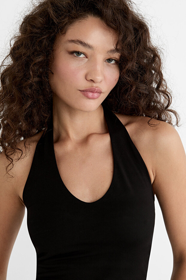 Halter yaka crop top - 4