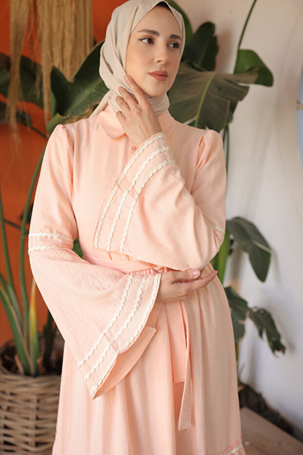 2035 Biyeli Elbise  Somon - 3