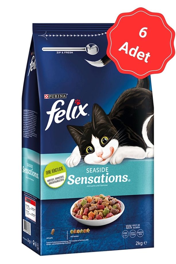 Seaside Sensations Somonlu ve Sebzeli Yetişkin Kuru Kedi Maması 2 Kg x 6 Adet - 2