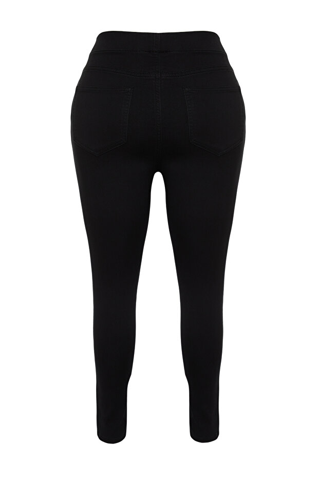 Siyah Tayt Görünümlü Ektra Esnek Büyük Beden Skinny Jeans TBBSS24CJ00034 - 12