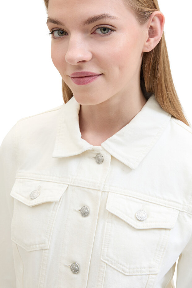ecru denim jacket - 4